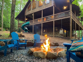 Cabin Getaway Near Atlanta Slide Deck Hot Tub